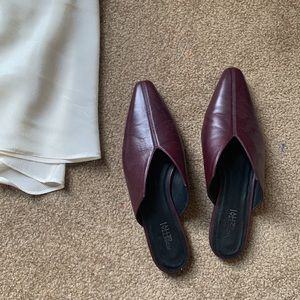 Rosetta Getty leather maroon mules slides